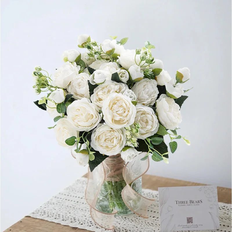 Silk Rose Artificial Flowers UV Protection Bridal Bouquet Artificial Flower Bouquet Babs