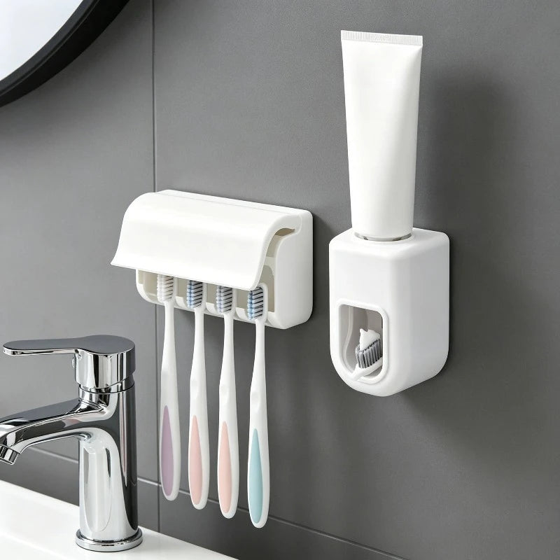 Wall Mounted Toothbrush Holder & Toothpaste Dispenser Toothbrush Holder Babs