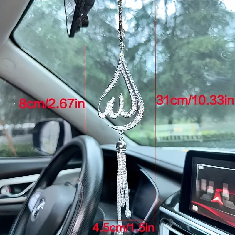 Droplet Rhinestone Car Rearview Mirror Ornament – Handmade Car Interior Ornament Babs