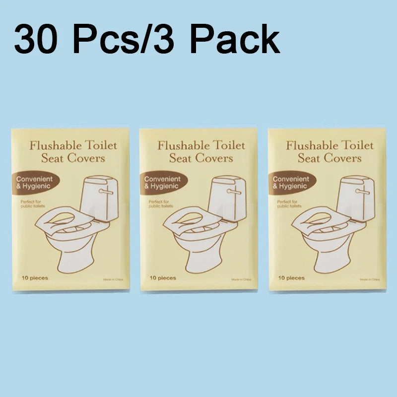 10-Pack Disposable Toilet Seat Covers – Flushable & Travel-Ready Disposable Toilet Cover Babs 30pcs