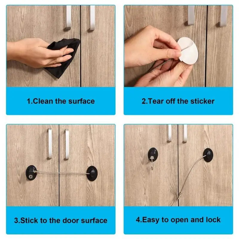 2-Pack Self-Adhesive Mini Locks with Keys – Black Adhesive Mini Lock Babs
