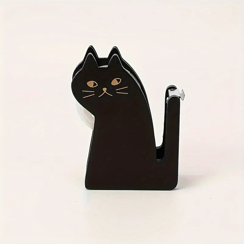 Cat Shaped Tape Dispenser – Wooden Desktop Tape Holder Tape Dispenser Babs