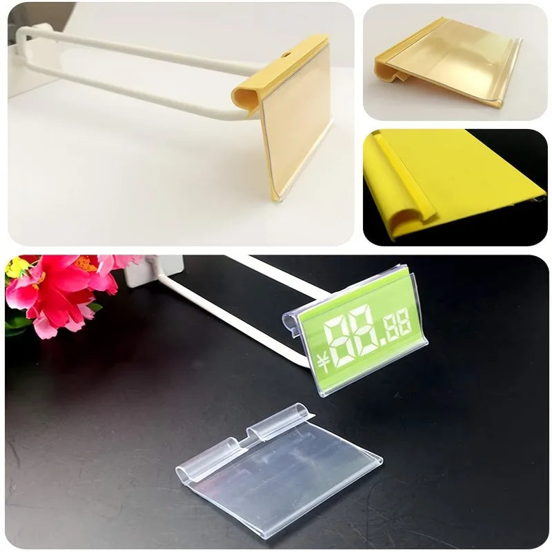 Clear PVC Price Label Holders – Reusable Plastic Shelf Tags Shelf Label Holder Babs