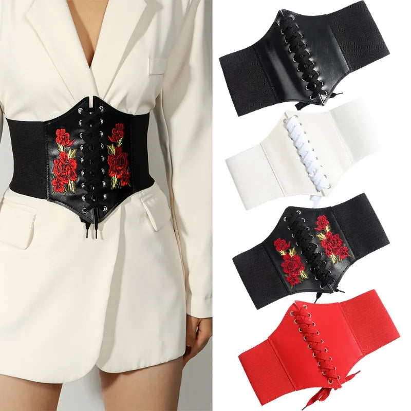 Women's PU Leather Underbust Corset & Gothic Waist Cincher Corset Bustier Babs