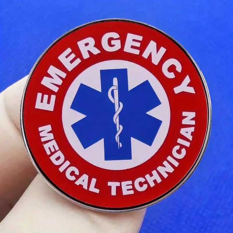 EMT Star of Life Brooch – Red Blue Pin Badge for Technicians Brooch Pin Badge Babs