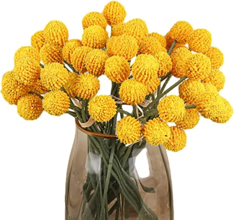Silk Golden Ball Chrysanthemum Artificial Flower | Home & Wedding Artificial Silk Flowers Babs Orange 1 pc