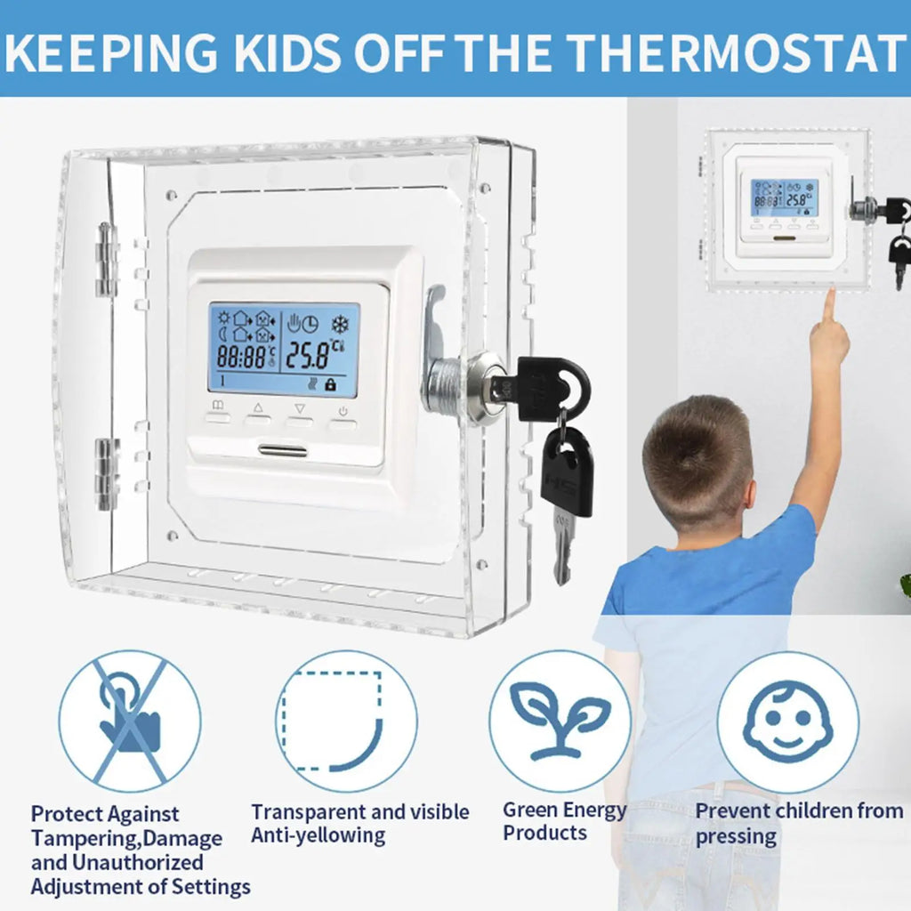 Transparent Thermostat Lock Box Cover with Keys | PC Guard Thermostat Lock Box Babs