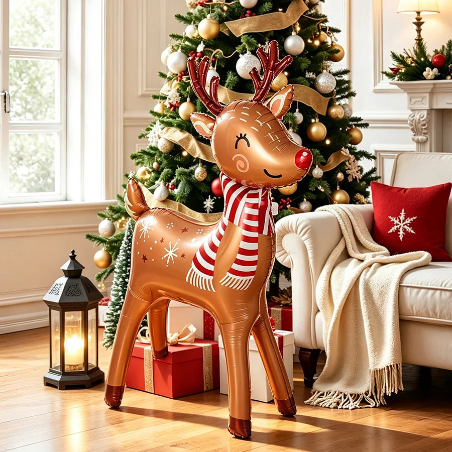 Large 3D Standing Elk Balloon – Christmas & New Year Decor Party Balloon Decoration Babs