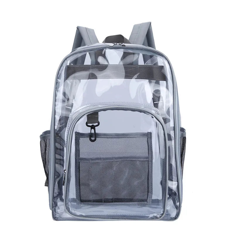 Waterproof Clear Backpack – Unisex Large Capacity Transparent Bag Clear Backpack Babs Gray 43x31x15cm