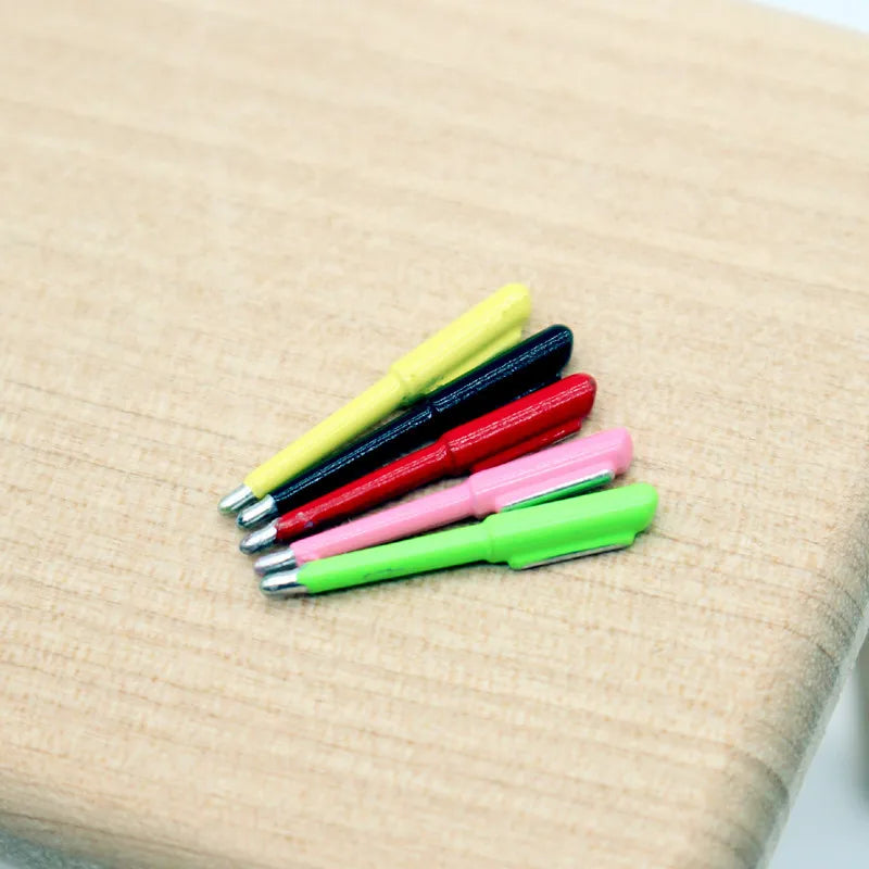Dollhouse Mini Metal Ballpoint Pen 1/12 Scale Doll Accessory Doll Accessory Babs 5pcs