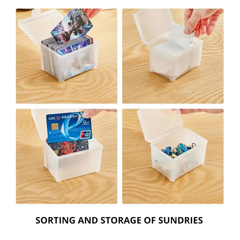 2-Pack Flip-Top Trading Card Storage Box | Dust-Proof Organizer Card Storage Box Babs