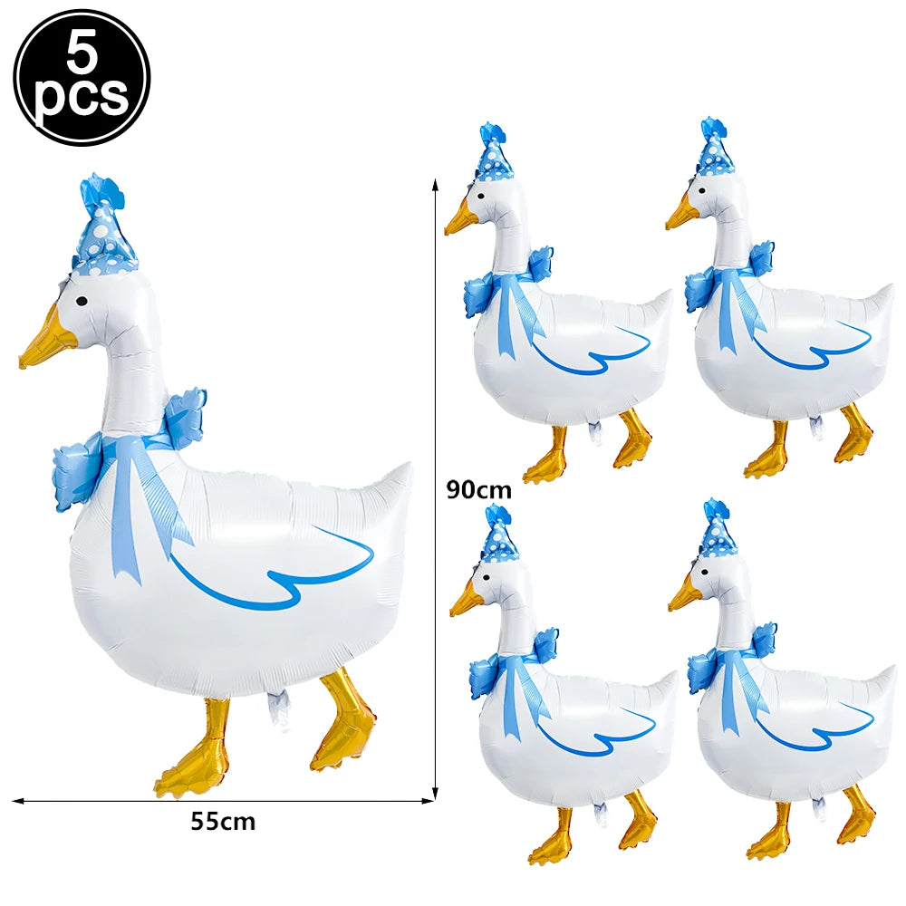 Blue Goose Party Supplies – Balloons, Banner & Cake Topper Party Decoration Set Babs Clear