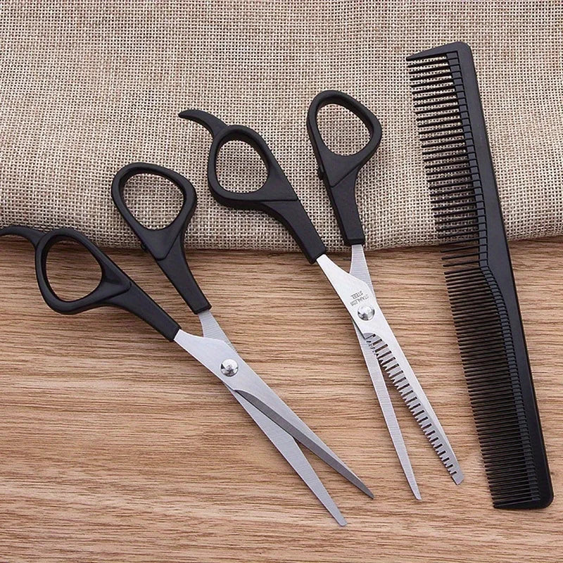 3-Piece Hairdressing Scissors Set – Bang, Thinning & Comb Hair Scissors Set Babs