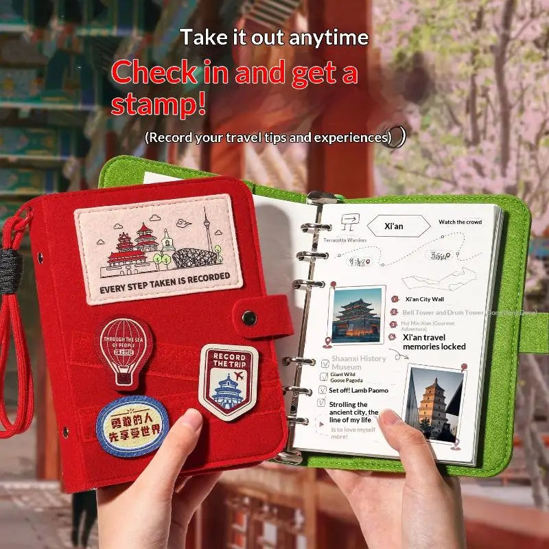 Felt Travel Stamp Book – Creative Souvenir Notebook Travel Stamp Notebook Babs