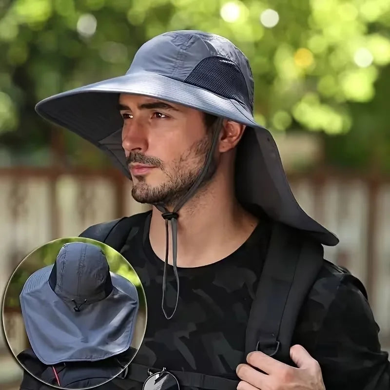 Waterproof Bucket Hat Wide Brim Sun Protection & Neck Cover Outdoor Bucket Hat Babs
