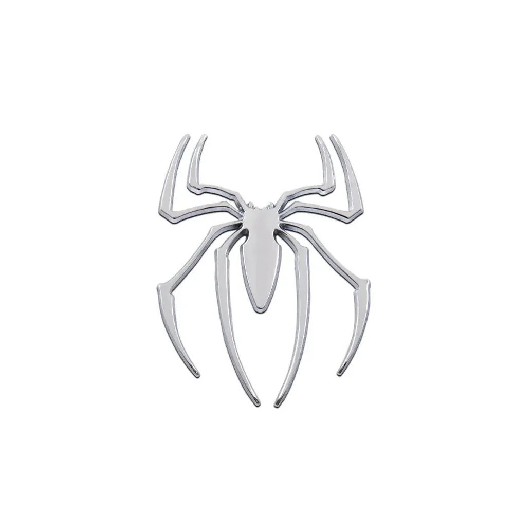 3D Metal Spider Chrome Car Badge Emblem Decal Sticker Car Emblem Decal Babs Silver