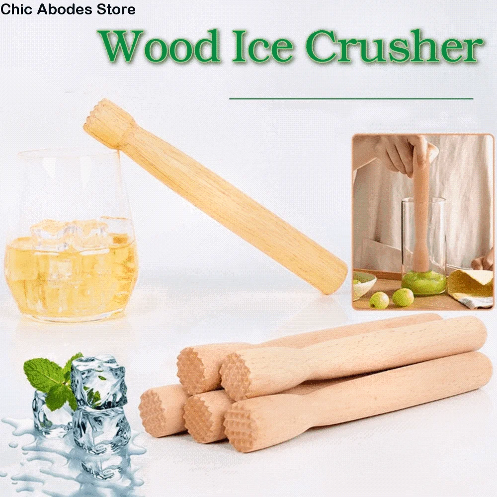 Beech Wood Cocktail Muddler – Long Handle Heavy Duty Bar Tool Cocktail Muddler Babs