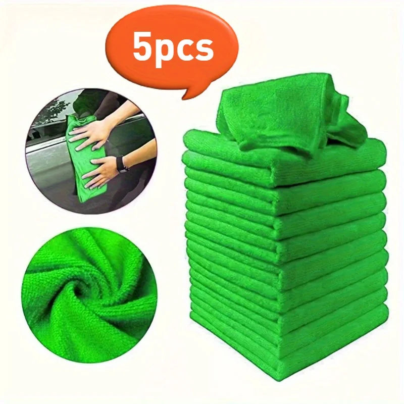 5-Pack Microfiber Car Cleaning Towels – Auto, Glass & Home Microfiber Cleaning Towels Babs Green