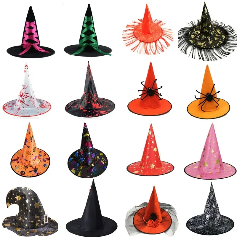 10pcs Wizard Witch Hats – Halloween Costume Cosplay Party Set Halloween Costume Hat Babs