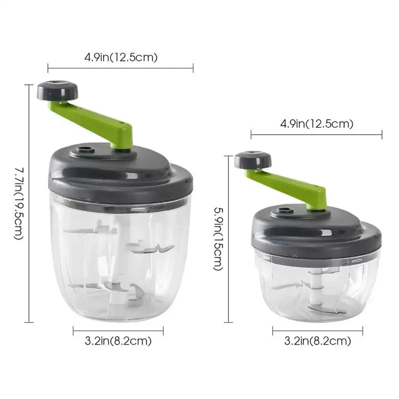 Manual Food Chopper & Garlic Press – 520/900ML Veggie Cutter Manual Food Chopper Babs