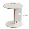 Modern Round Coffee Table – Rock Slab Top & Steel Frame Round Coffee Table Babs White-40CM