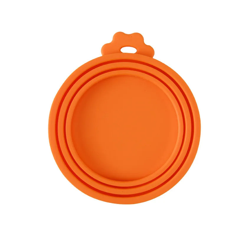 3-in-1 Silicone Pet Can Cover – BPA Free Leakproof Lid for Dogs & Cats Pet Can Cover Babs orange 1pc