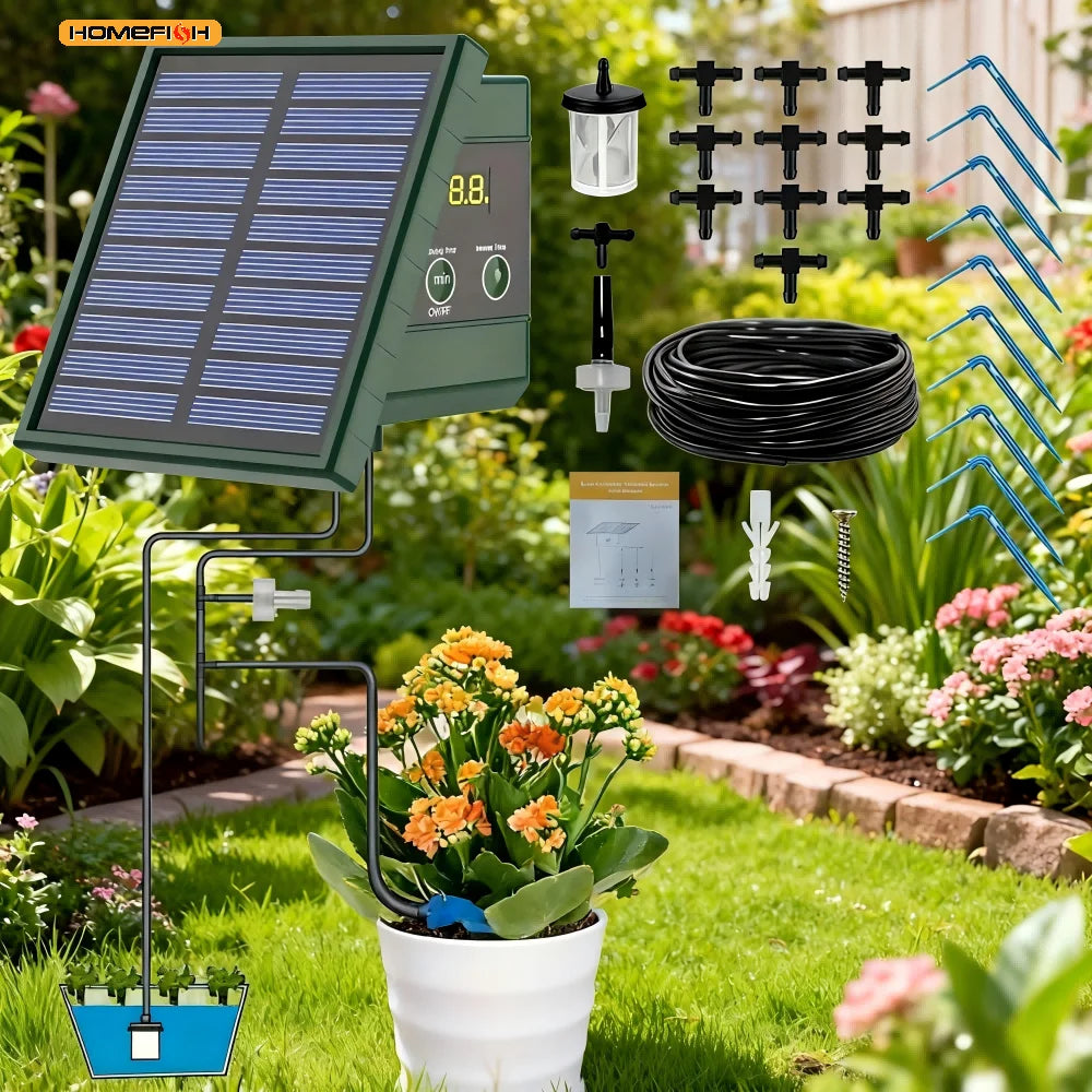 Solar Automatic Drip Irrigation System – DIY Garden Kit Drip Irrigation Kit Babs