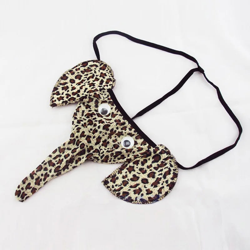 Men's Elephant Pouch G-String Thong Underwear | Stretch Fit Men's Thong Underwear Babs Leopard