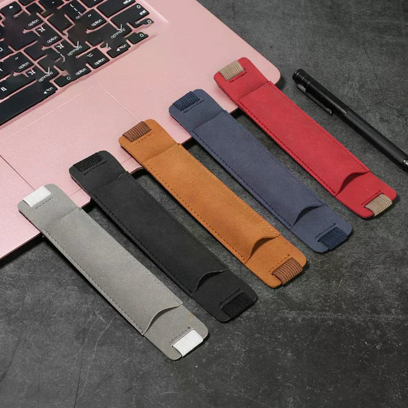 PU Leather Notebook Pen Holder Sleeve – Adjustable Elastic Notebook Pen Holder Babs