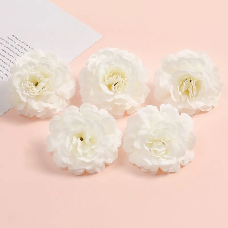 White Artificial Rose Flower Heads – Wedding & Home Decor Artificial Flower Heads Babs 10 10Pcs