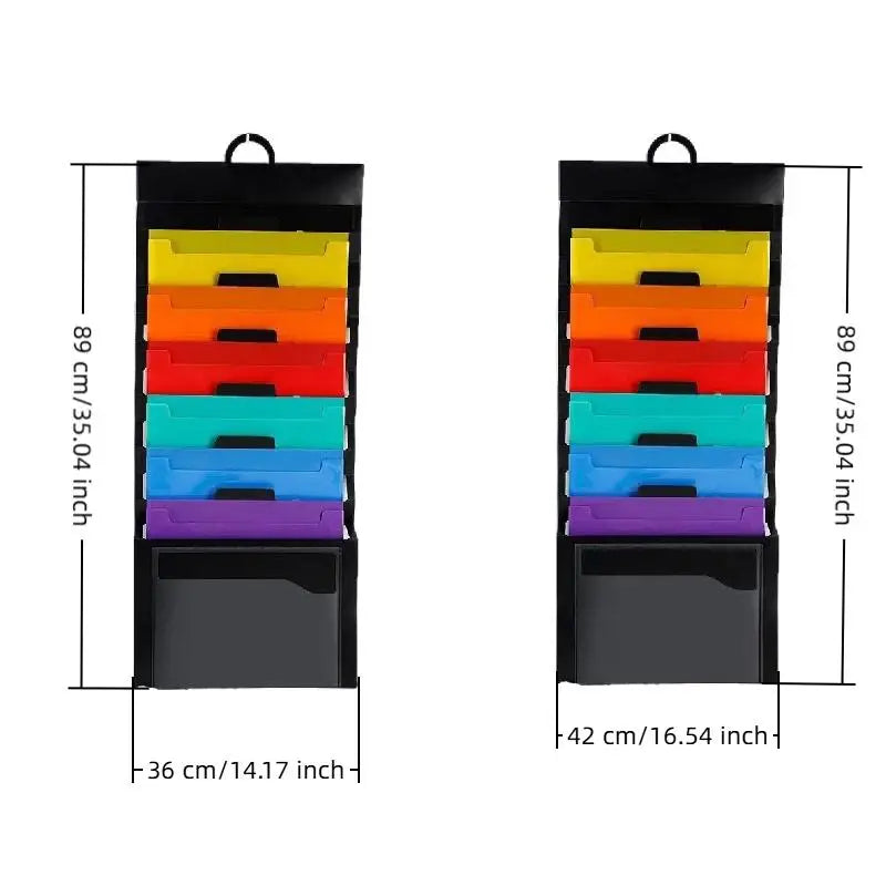 Wall-Mounted 6-Pocket Hanging File Organizer – Rainbow PP Hanging File Organizer Babs