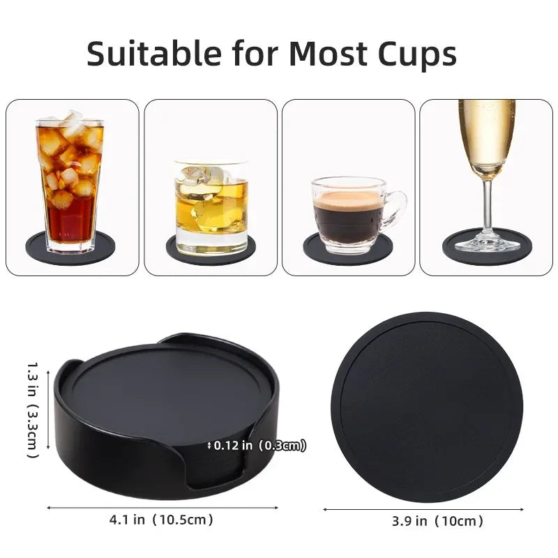 6-Piece Silicone Coasters for Drinks & Desserts – 10cm Set Silicone Coaster Set Babs