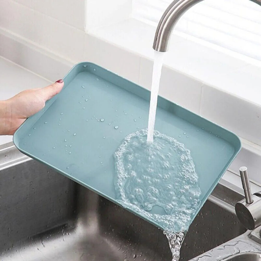 LEENKEA Rectangular Plastic Serving Tray – Anti-Slip, 2 Sizes Serving Tray Babs