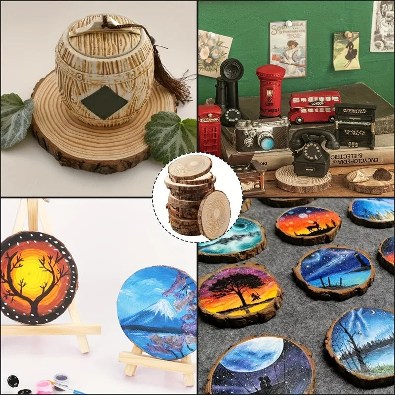 Pine Wood Slices Round Discs with Bark – DIY Crafts & Decor Wood Craft Disc Babs