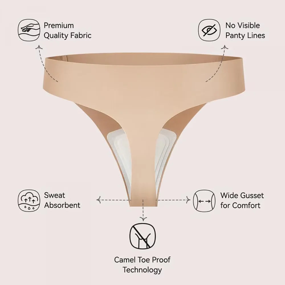Women's Seamless Anti-Camel Toe Thong – Gym Yoga Underwear Women's Thong Underwear Babs