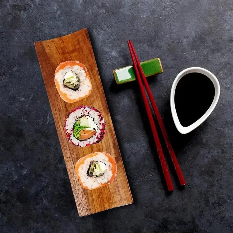 2PCS Wooden Sushi Serving Platters – Japanese Sashimi Board Set Wooden Serving Platter Babs