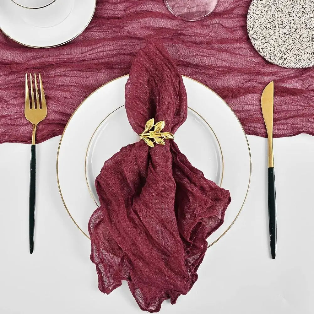 Reusable Gauze Napkins 50x50cm – Solid Color Polyester Table Linen Cloth Table Napkin Babs dark red