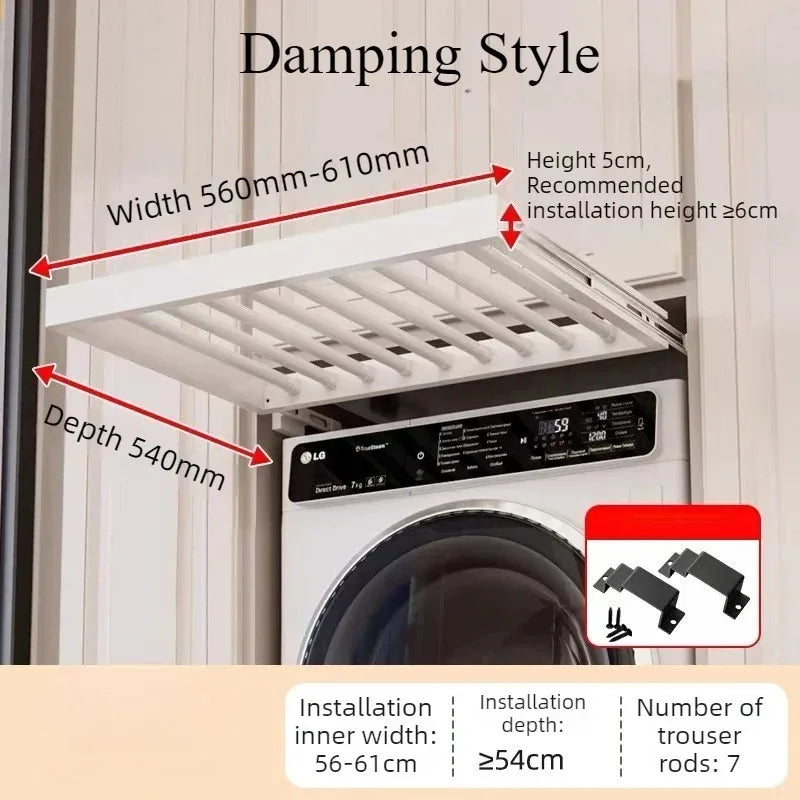 Retractable Wall-Mounted Clothes Drying Rack – Aluminum Alloy Clothes Drying Rack Babs 600 Cabinet-54-White