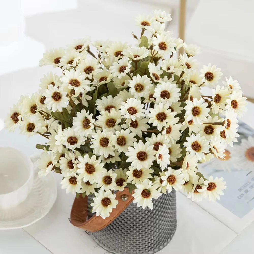 Artificial Silk Daisy Bouquet 21 Heads – Wedding & Home Decor Artificial Flower Bouquet Babs