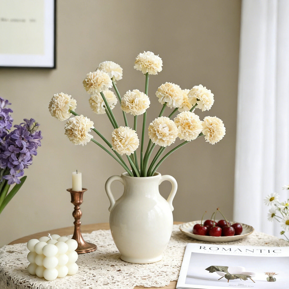 Artificial Silk Mini Ball Chrysanthemum Flowers for Weddings & Home Artificial Silk Flowers Babs