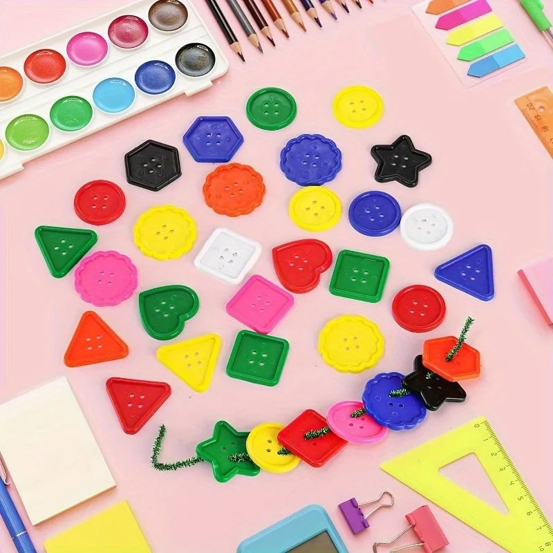 50Pcs Large Geometric Buttons for Sewing & DIY Crafts Craft Sewing Buttons Babs