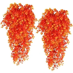 2-Pack Artificial Ivy Garland UV Resistant Hanging Vine Décor Artificial Ivy Garland Babs Orange 2 pcs