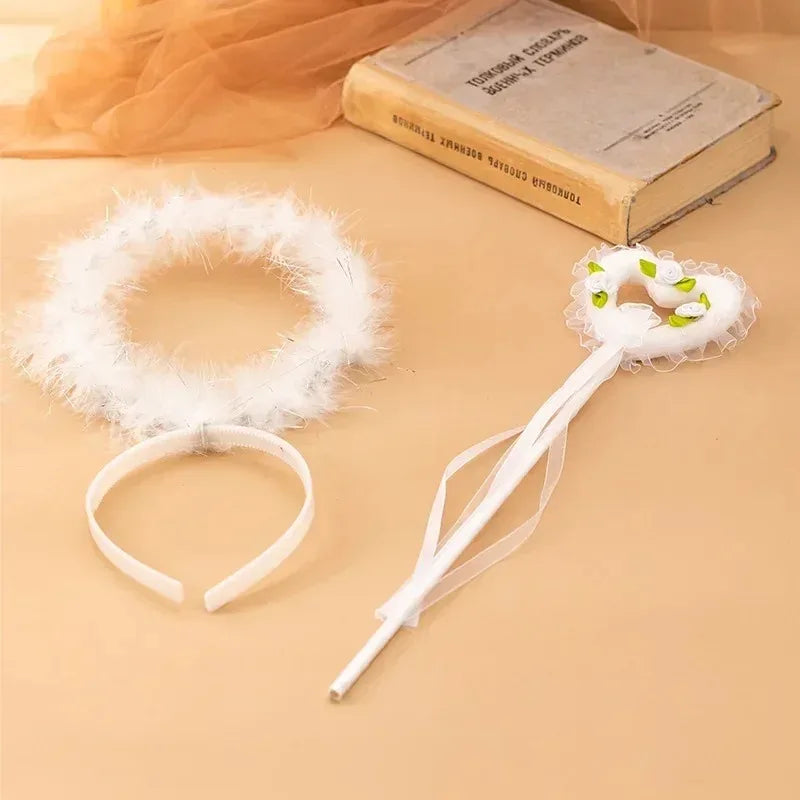 Feather Angel Wings Costume Prop – Wedding, Halloween & Party Costume Wings Babs