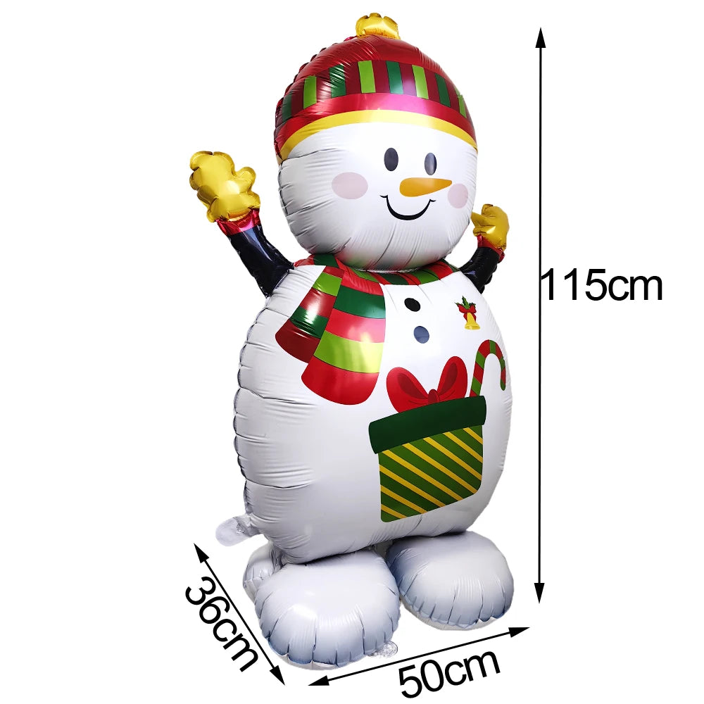 Christmas Foil Balloons – Santa, Snowman & Tree Party Decor Holiday Foil Balloons Babs iridescent As pictures show