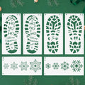 6pcs Christmas Snowflake & Santa Footprint Stencils | Xmas Craft Craft Stencil Set Babs 6pcs set