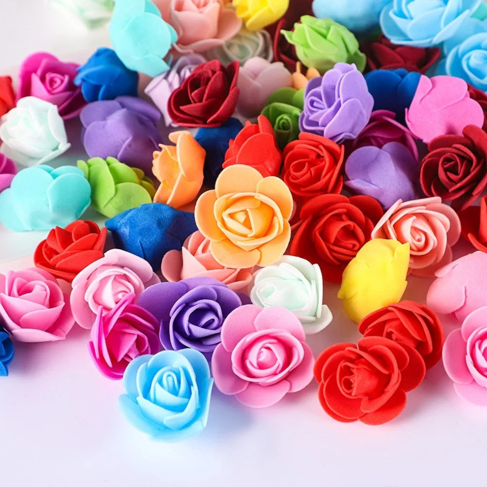 100/200Pcs Artificial Foam Rose Heads 4cm – Wedding & Home Décor Artificial Flower Heads Babs
