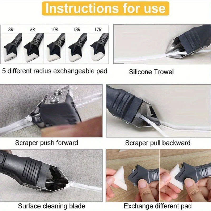 3-in-1 Silicone Caulking Tool Kit – Caulk Remover & Finisher Caulking Tool Kit Babs