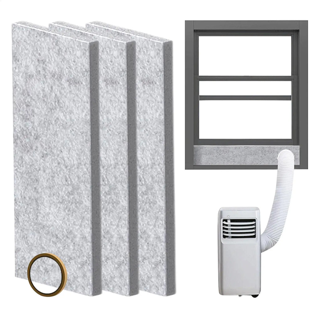 Portable AC Window Foam Seal Kit – 3-Panel Insulation Set AC Window Seal Kit Babs