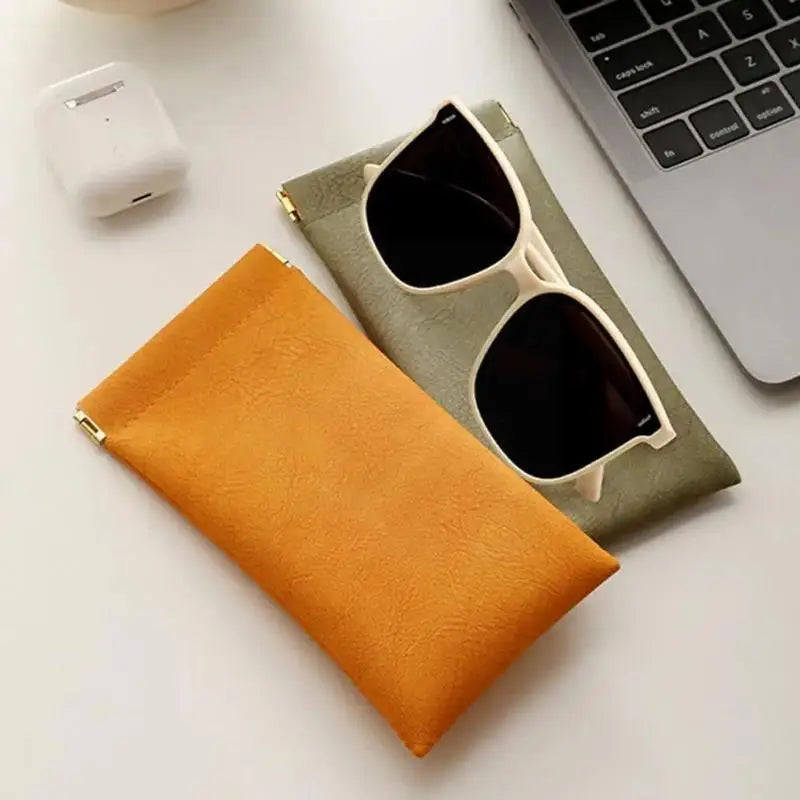 5-Pack PU Leather Eyeglass Cases – Auto-Close & Waterproof Eyeglass Case Set Babs