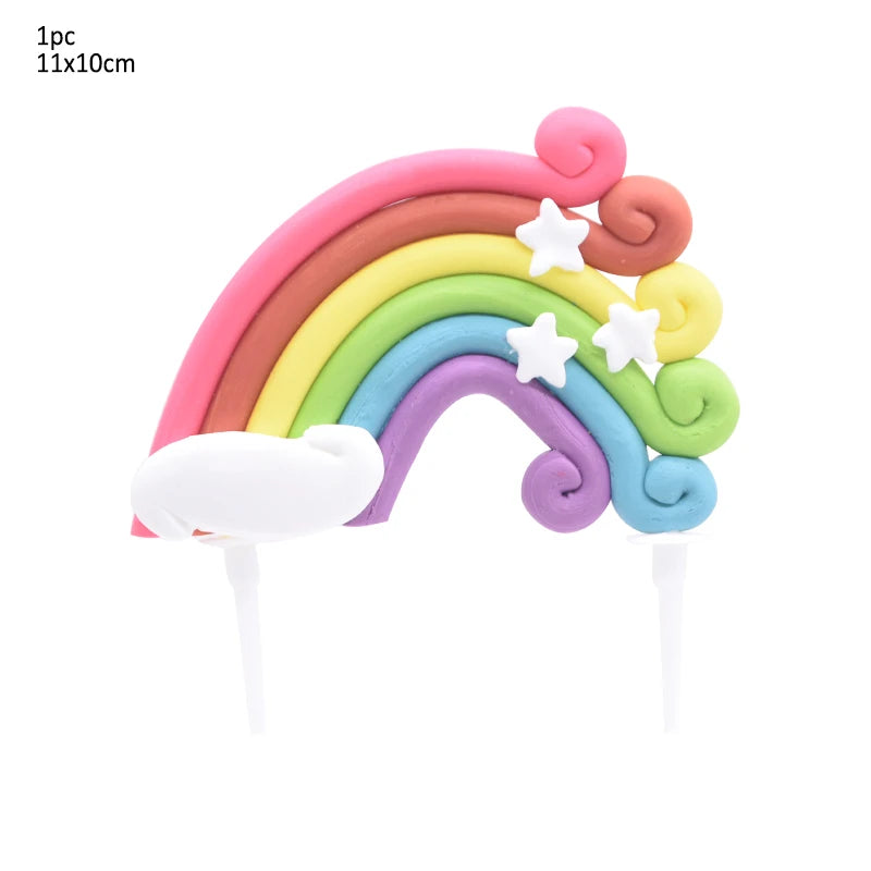 Rainbow Unicorn Cake Topper – Birthday & Baby Shower Decor Cake Topper Babs 1Pc L
